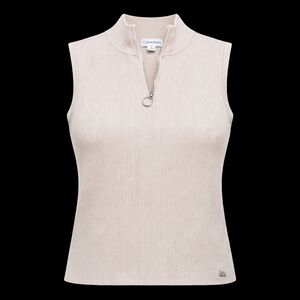 Calvin Klein Cream Sleeveless Ribbed Top